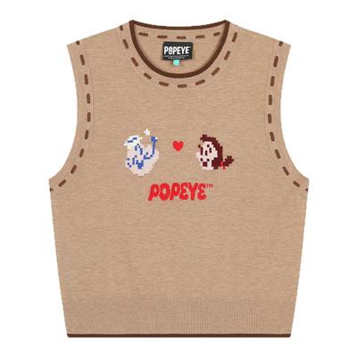 innplanet26春新款大力水手系列无袖针织背心针织上衣PO31KN811A