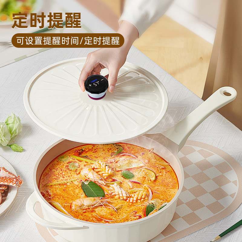 新款防干烧智能炖锅冒配件把手锅盖定时器通用奶锅炒锅厨房钮锅盖