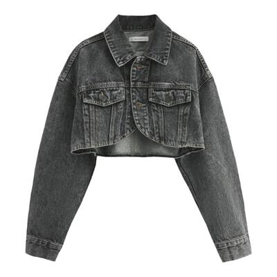 moussy甜酷风截断牛仔夹克外套