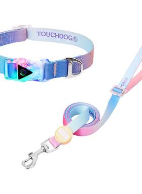 Touchdog它它幻彩狗狗牵引绳夜光遛狗绳狗链中小狗犬135cm不勒脖