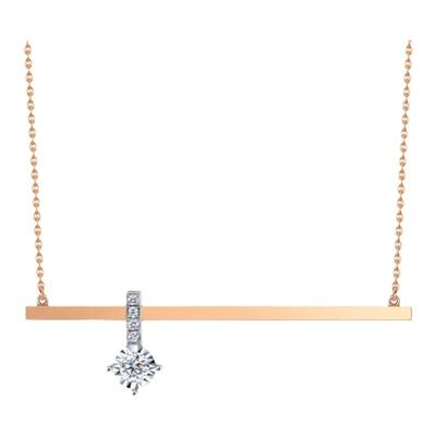 周生生白色黄金钻石项链