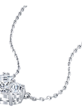 周生生18K白色黄金钻石吊坠