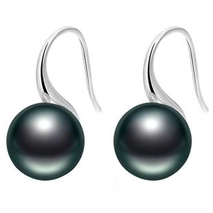 黛米珠宝 云隙 海水大溪地黑珍珠耳钉女S925银高跟鞋耳环-配证书