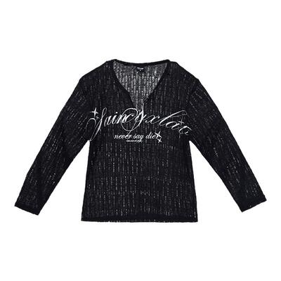 CBXLAB街舞潮牌镂空破损风街头做旧宽松上衣美式针织慵懒简约长袖