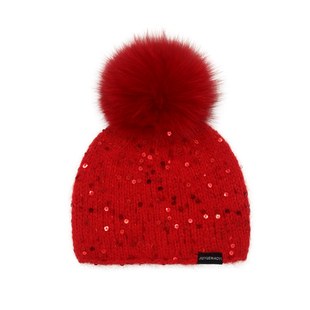 冰岛手钩亮片包头羊毛针织帽子女秋冬保暖护耳狐狸毛球毛线帽冷帽