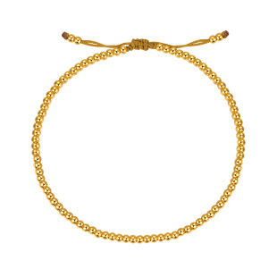 明牌珠宝黄金顺意福珠链 足金小金珠手链福珠抽拉手绳AFK0317