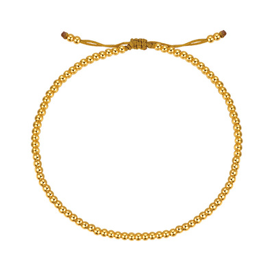 明牌珠宝黄金顺意福珠链 足金小金珠手链福珠抽拉手绳AFK0317