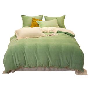 牛奶绒四件套秋冬季加厚双面绒法兰绒加绒绒床单被套珊瑚绒三件套