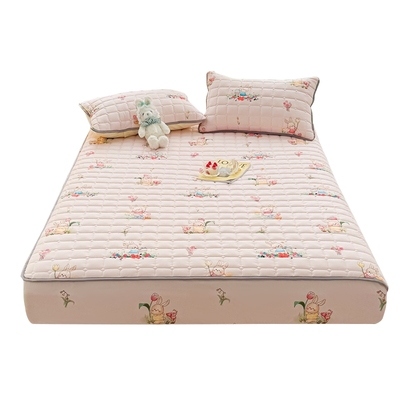 A类全棉水洗棉床笠单件夹棉款全包床罩床垫保护罩防滑防尘床单套