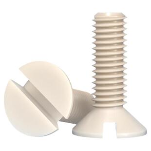 PEEK耐高温耐酸碱绝缘树脂高强度塑料一字开槽沉头平头螺丝钉螺栓