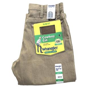 现货13.75美国正品wrangler威格高腰修身牛仔裤男纯棉无弹936tan