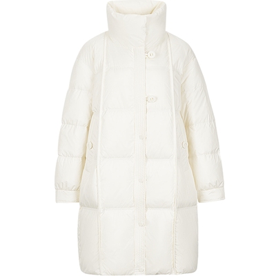 【95绒】纯色羽绒服女冬季长款外套kbne秋冬新款保暖派克面包服女