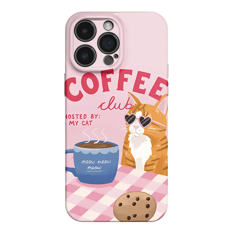咖啡橘猫 适用苹果iphone17手机壳华为pura70小米15荣耀x50红米k80高级感小众vivox200软opporeno15一加ACE5