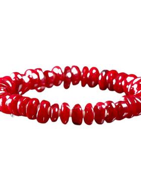 收藏级天然朱砂手链正品原矿石