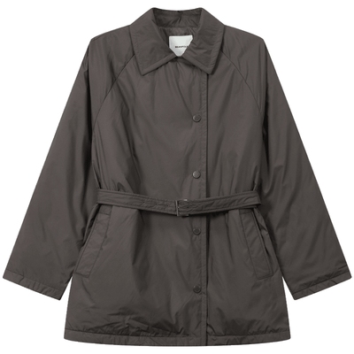 滨波中长款轻量羽绒服衬衫领