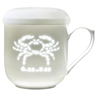 古镇陶瓷景德镇星座杯泡茶茶水分离茶杯带盖过滤杯玲珑白瓷马克杯