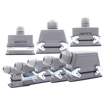 矩形16A重载连接器16工业防水航空插头插座HE-4心10芯24针32P48位