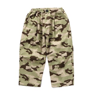 日本 BREEZE 2025春夏儿童裤立体剪裁哈伦裤灯芯绒收口锥腿休闲裤