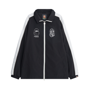 HEA x i.t fingercroxx新款国潮醒狮撞色拼接印花夹克外套男宽松