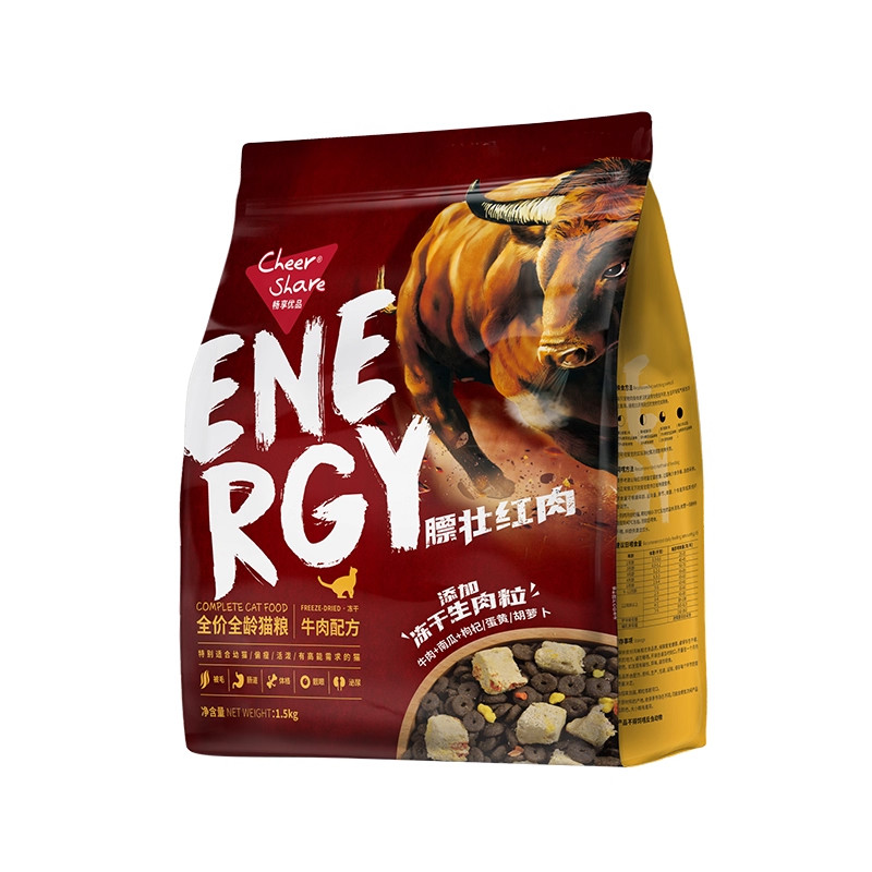 畅享优品膘壮红肉冻干猫粮6kg
