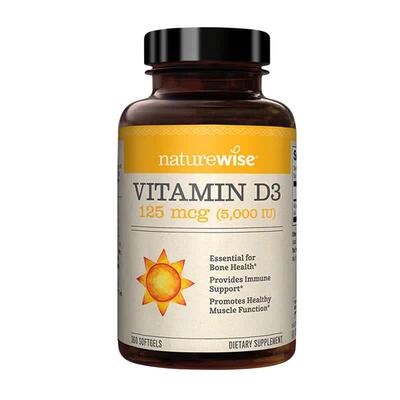 Naturewise维生素d3阳光瓶5000iu羟基活性VD3备成人女孕妇360粒R
