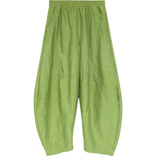 古石后原创休闲裤女春夏新款高端汉麻裤子宽松大码太极打坐灯笼裤