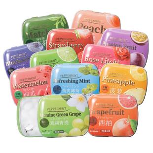 棵力果12种口味无糖薄荷糖铁盒强劲清凉清新口气糖果零食便携盒装