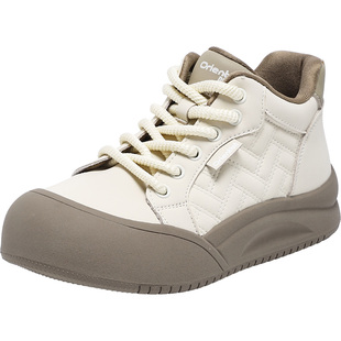 大东女鞋休闲鞋2026春季新款经典高帮圆头板鞋简约系带户外运动鞋