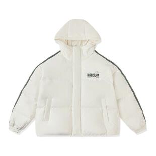 乔丹儿童羽绒服女童泡芙连帽外套保暖面包服冬大童篮球梭织羽绒服