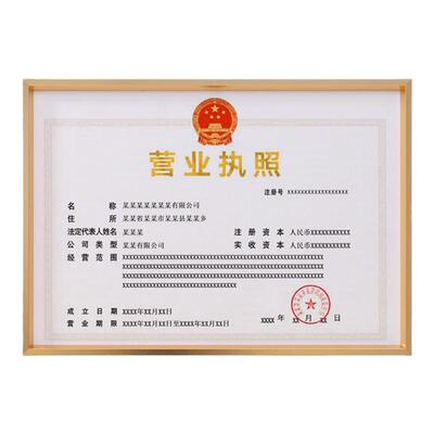 娃居相框铝合金现代营业执照框