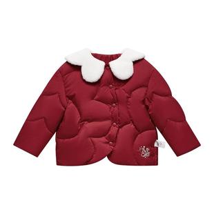 嫚熙宝宝轻薄羽绒服女宝保暖95白鹅绒女童外出儿童新年红冬季外套
