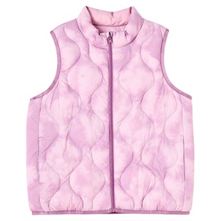 【双面穿羽绒马甲】棉叔叔女童冬立领大码三防羽绒服保暖90白鸭绒