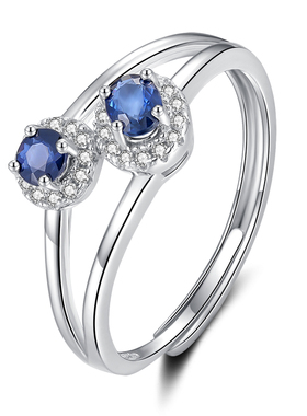 女925银镀金戒指时尚开口