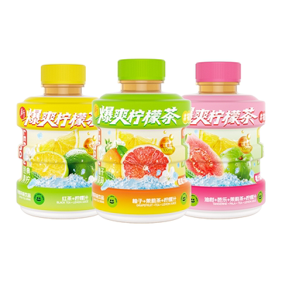 【27日0点付尾款 交个朋友618】初饮爆爽柠檬茶300g*24瓶整箱饮料
