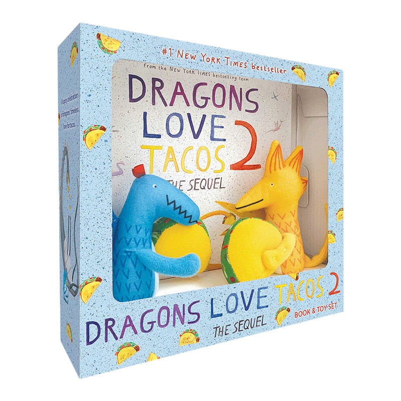 英文原版 Dragons Love Tacos 2 Book Toy 爱吃玉米饼的龙2 书+玩具套装 英文版 进口英语原版书籍儿童全英语书