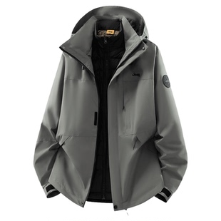 【羽绒内胆】jeep吉普羽绒服2026男士三合一两件套冲锋外套女款K