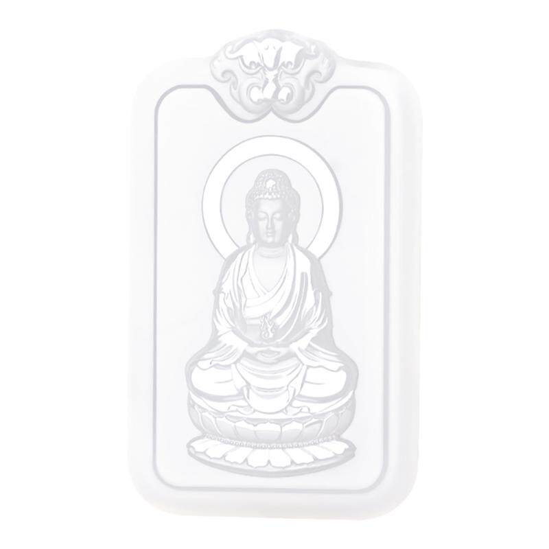 羊脂白玉大日如来生肖守护神吊坠