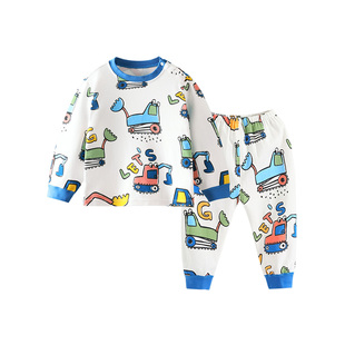 [7A抗菌纯棉]齐齐熊宝宝内衣套装男童家居服儿童睡衣春秋秋衣秋裤