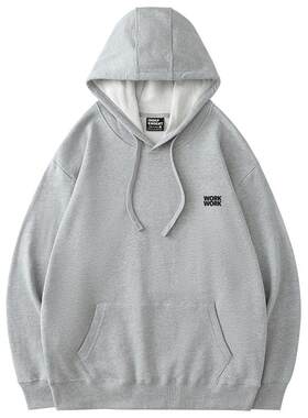 韩系oversize风灰色新款早秋卫衣