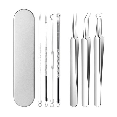 细胞夹黑头夹粉刺针套装超细去黑头祛痘镊子美容院挑痘痘专用工具