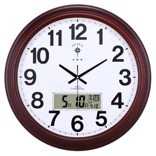 北极星大尺寸客厅挂钟电子钟表简约挂墙挂表公司前台会议室石英钟