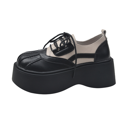 贝壳头复古百搭春季小皮鞋潮不凡