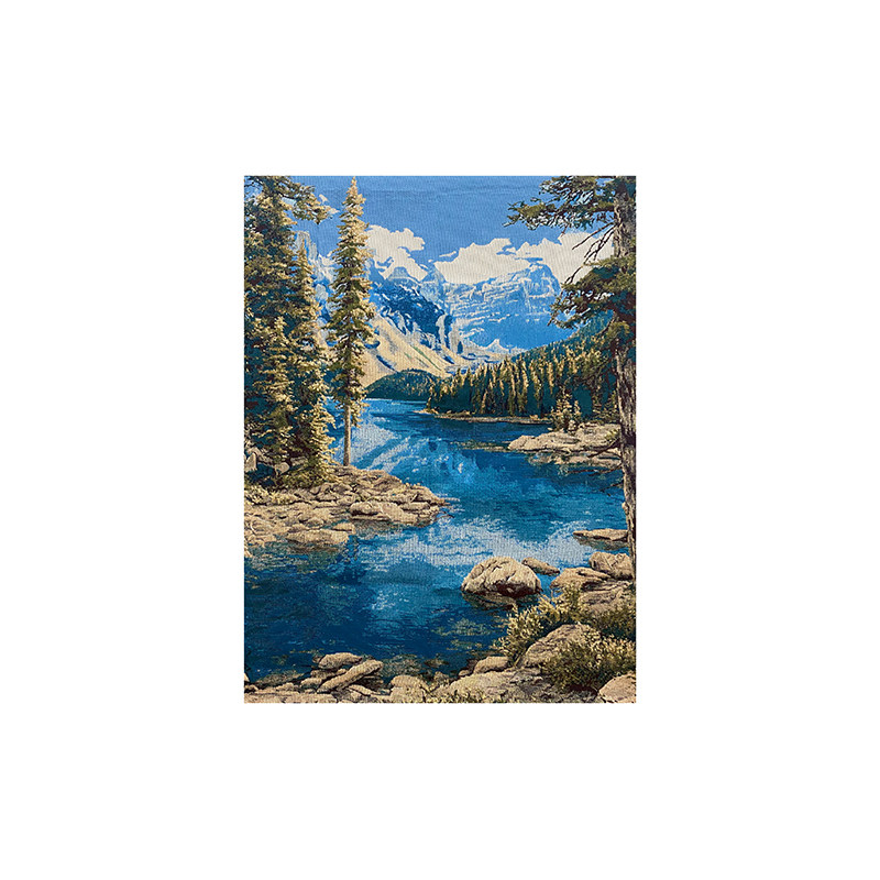 TaoMu 梦莲湖 油画风北欧客厅沙发背景墙装饰画壁画手工DIY挂毯画