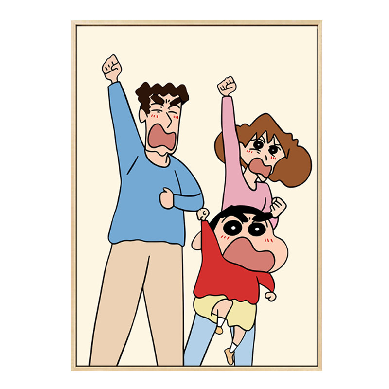 腊笔小新装饰画儿童房床头挂画