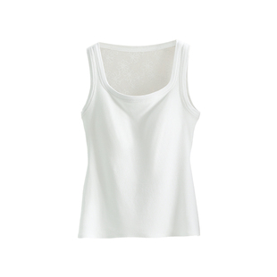 从轻自带杯垫蕾丝方领背心内搭无痕上衣显瘦亲肤透气2025秋冬新款