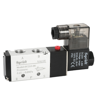 气动电磁阀4V210-08二位五通24V气缸换向阀电阀220V电磁控制阀组