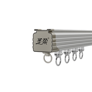 纳米条静音窗帘轨道坚美铝合金滑轨顶装侧装导轨阳台卧室窗帘杆