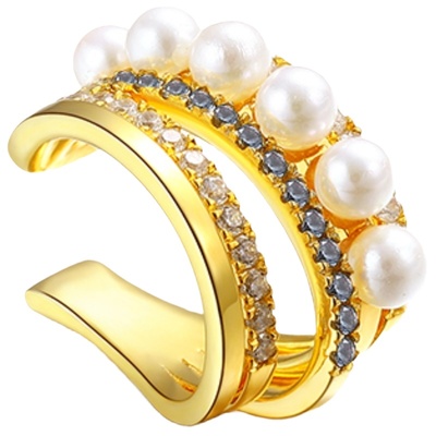 珍珠耳夹可夹可挂法式小众