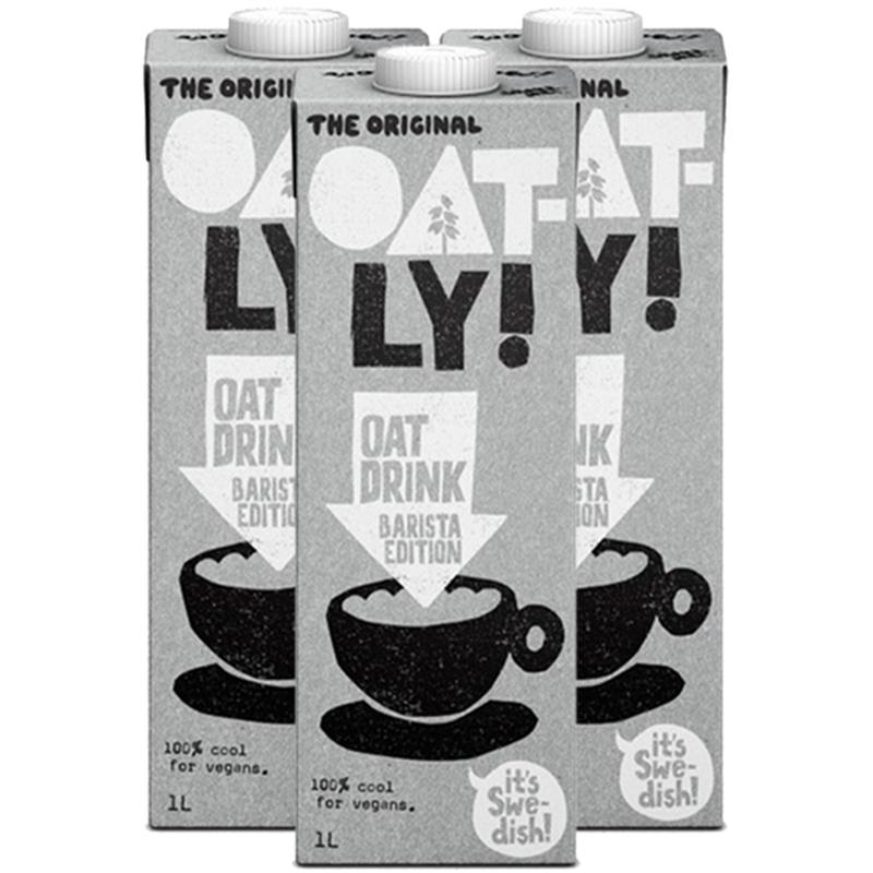 【自营】瑞典OATLY噢麦力咖啡大师燕麦奶咖啡奶植物饮料1L*3瓶