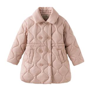戴维贝拉女童三防棉服中大童夹棉外套2026冬装新款儿童中长款棉衣